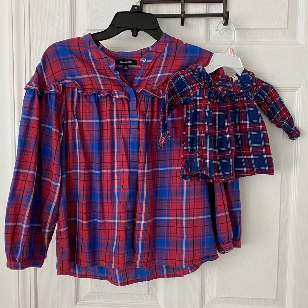 Mommy and me plaid shirts